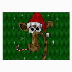 Christmas Giraffe  Large Glasses Cloth (2-side) by Valentinaart