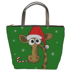 Christmas Giraffe  Bucket Bags by Valentinaart