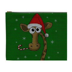 Christmas Giraffe  Cosmetic Bag (xl) by Valentinaart