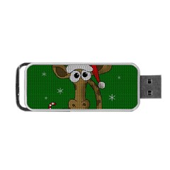 Christmas Giraffe  Portable Usb Flash (one Side) by Valentinaart