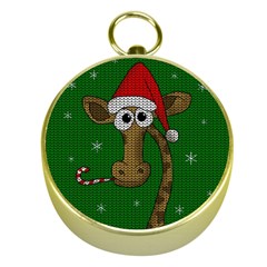 Christmas Giraffe  Gold Compasses by Valentinaart