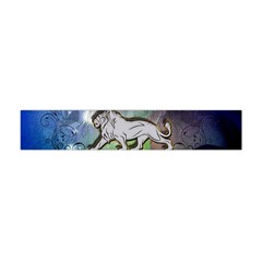 Wonderful Lion Silhouette On Dark Colorful Background Flano Scarf (mini) by FantasyWorld7