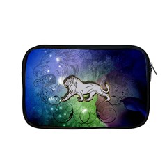 Wonderful Lion Silhouette On Dark Colorful Background Apple Macbook Pro 13  Zipper Case by FantasyWorld7