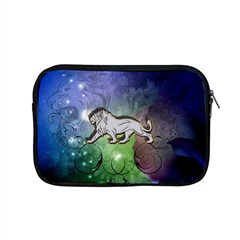 Wonderful Lion Silhouette On Dark Colorful Background Apple Macbook Pro 15  Zipper Case by FantasyWorld7