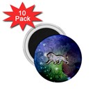 Wonderful Lion Silhouette On Dark Colorful Background 1.75  Magnets (10 pack)  Front