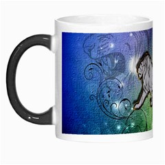 Wonderful Lion Silhouette On Dark Colorful Background Morph Mugs by FantasyWorld7