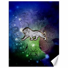 Wonderful Lion Silhouette On Dark Colorful Background Canvas 18  X 24   by FantasyWorld7