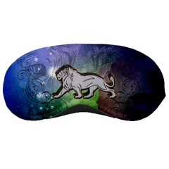 Wonderful Lion Silhouette On Dark Colorful Background Sleeping Masks by FantasyWorld7