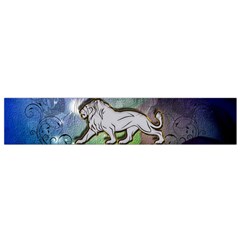 Wonderful Lion Silhouette On Dark Colorful Background Flano Scarf (small)  by FantasyWorld7