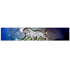 Wonderful Lion Silhouette On Dark Colorful Background Flano Scarf (large)  by FantasyWorld7