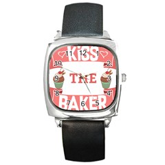 Kiss The Baker Square Metal Watch by BakersandArtists