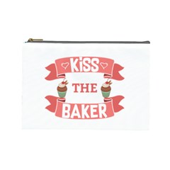 Kiss The Baker Cosmetic Bag (large)  by BakersandArtists