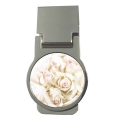 Pastel Roses Antique Vintage Money Clips (round)  by Celenk