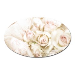 Pastel Roses Antique Vintage Oval Magnet