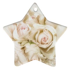 Pastel Roses Antique Vintage Star Ornament (two Sides) by Celenk