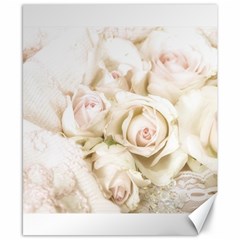 Pastel Roses Antique Vintage Canvas 8  X 10  by Celenk