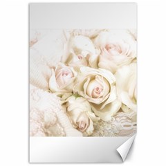 Pastel Roses Antique Vintage Canvas 24  X 36  by Celenk