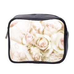 Pastel Roses Antique Vintage Mini Toiletries Bag 2-side by Celenk