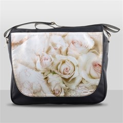 Pastel Roses Antique Vintage Messenger Bags by Celenk