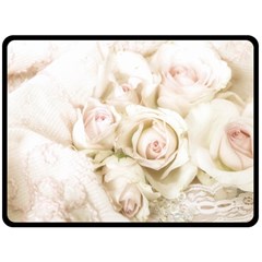 Pastel Roses Antique Vintage Double Sided Fleece Blanket (large)  by Celenk