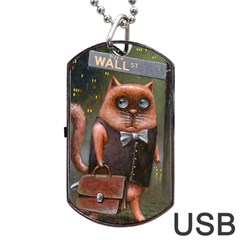 Wall st Dog Tag USB Flash (One Side)