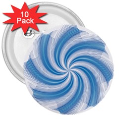 Prismatic Hole Blue 3  Buttons (10 Pack) 