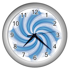 Prismatic Hole Blue Wall Clocks (silver)  by Mariart