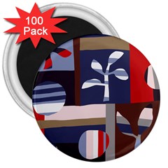 Surface Tree Polka Dots 3  Magnets (100 Pack)