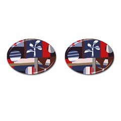 Surface Tree Polka Dots Cufflinks (oval)