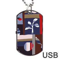 Surface Tree Polka Dots Dog Tag Usb Flash (one Side) by Mariart