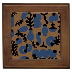 Superfiction Object Blue Black Brown Pattern Framed Tiles