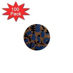 Superfiction Object Blue Black Brown Pattern 1  Mini Magnets (100 Pack)  by Mariart