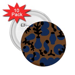 Superfiction Object Blue Black Brown Pattern 2 25  Buttons (10 Pack) 