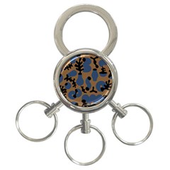 Superfiction Object Blue Black Brown Pattern 3-ring Key Chains by Mariart