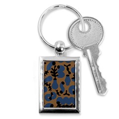 Superfiction Object Blue Black Brown Pattern Key Chains (rectangle) 