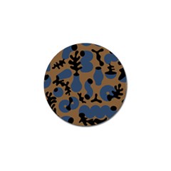 Superfiction Object Blue Black Brown Pattern Golf Ball Marker