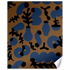 Superfiction Object Blue Black Brown Pattern Canvas 16  X 20  