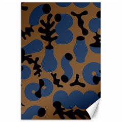 Superfiction Object Blue Black Brown Pattern Canvas 20  X 30  