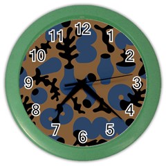 Superfiction Object Blue Black Brown Pattern Color Wall Clocks