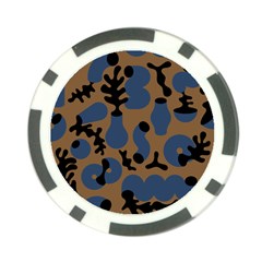 Superfiction Object Blue Black Brown Pattern Poker Chip Card Guard