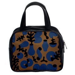 Superfiction Object Blue Black Brown Pattern Classic Handbags (2 Sides)