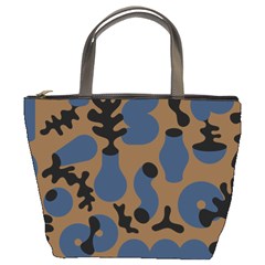 Superfiction Object Blue Black Brown Pattern Bucket Bags by Mariart