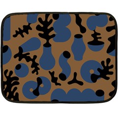 Superfiction Object Blue Black Brown Pattern Fleece Blanket (mini)