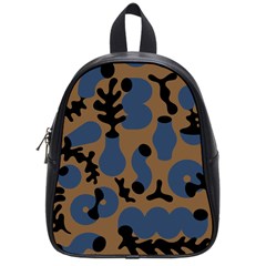 Superfiction Object Blue Black Brown Pattern School Bag (small)