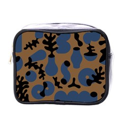 Superfiction Object Blue Black Brown Pattern Mini Toiletries Bags by Mariart