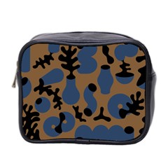 Superfiction Object Blue Black Brown Pattern Mini Toiletries Bag 2-side by Mariart