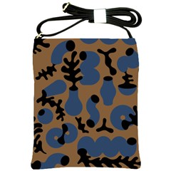 Superfiction Object Blue Black Brown Pattern Shoulder Sling Bags