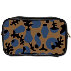 Superfiction Object Blue Black Brown Pattern Toiletries Bags 2-side by Mariart