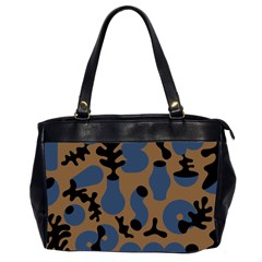 Superfiction Object Blue Black Brown Pattern Office Handbags (2 Sides)  by Mariart