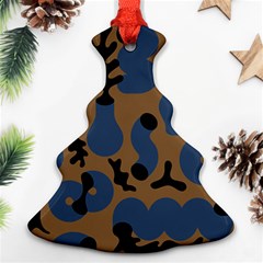 Superfiction Object Blue Black Brown Pattern Ornament (christmas Tree)  by Mariart